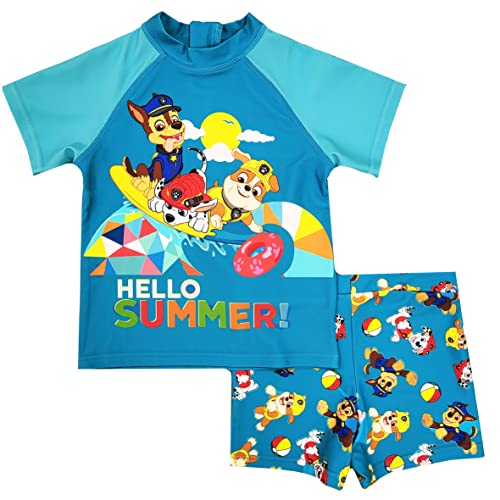 Paw Patrol Jungen Badeanzug T-Shirt Badeshorts Trunks 2 Stück, Paw Patrol, 1-2 Jahre von PAW PATROL