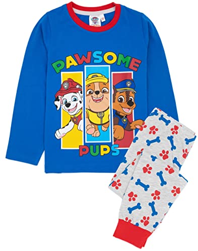 Paw Patrol Jungen Blue Long Sleeve Pyjama Set | Langarm Oberteil und lange Beine | Chase Rubble Marshall | bequeme Kinderkleidung für die Schlafenszeit, blau, 2-3 Jahre von PAW PATROL