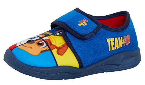 Paw Patrol Jungen Hausschuhe Kinder Chase Marshall Touch Fasten House Shoes Slipper Boots, blau, 24 EU von PAW PATROL