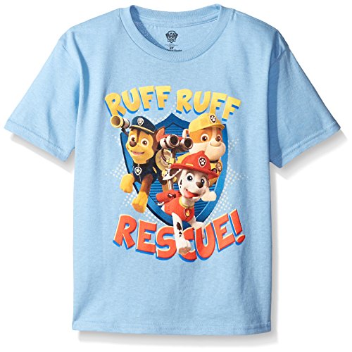Paw Patrol Jungen Kleinkind Kurzarm T-Shirt Chase Marshall Rubble Zuma Rocky-Nick Jr Sky Blue 5T von PAW PATROL