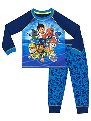 PAW PATROL Schlafanzug Für Jungen | Weicher Baumwollpyjama Mit Marshall, Chase & Ryder | Offiziell lizenzierte Kinder-PJ's Mehrfarbig 92 von PAW PATROL