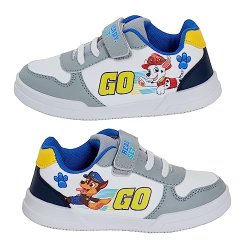 Paw Patrol Jungen Sport-Turnschuhe Kinder Easy Touch Fasten Pumps Chase Marshall Schuhe Sneaker, grau, 27 EU von PAW PATROL