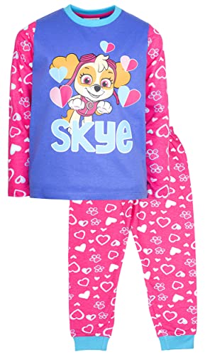 Paw Patrol - Kinder-Schlafanzug – rosa langärmeliger Schlafanzug mit Skye-Design – 100% Baumwolle Nachtwäsche – Offizielles Paw Patrol Merchandise, Pink - Skye, 74-86 von PAW PATROL