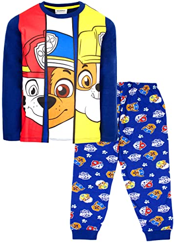 Paw Patrol - Kinder-Schlafanzug – rosa langärmeliger Schlafanzug mit Skye-Design – 100% Baumwolle Nachtwäsche – Offizielles Paw Patrol Merchandise, marineblau, 86-92 von PAW PATROL
