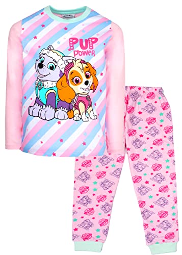 Paw Patrol - Kinder-Schlafanzug – rosa langärmeliger Schlafanzug mit Skye-Design – 100% Baumwolle Nachtwäsche – Offizielles Paw Patrol Merchandise, pink gestreift, 92 von PAW PATROL