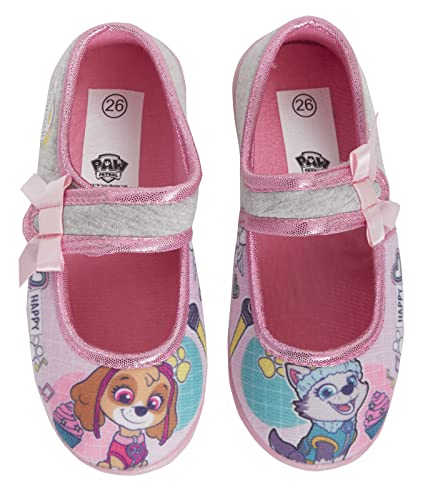 Paw Patrol Mädchen Hausschuhe Kinder Skye und Everest Hausschuhe Stiefel einfach zu befestigen Glitzerriemen Ballett Haus Schuhe, rose, 25 EU von PAW PATROL