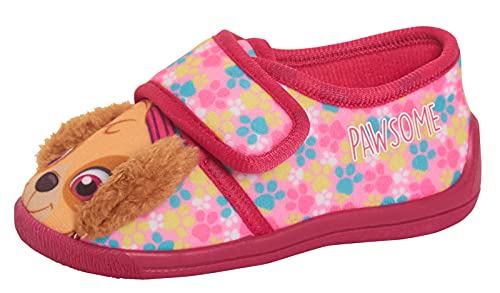 PAW PATROL Mädchen 3D Hausschuhe Skye Easy Fasten Indoor House Pink Schuhe Kleinkinder von PAW PATROL