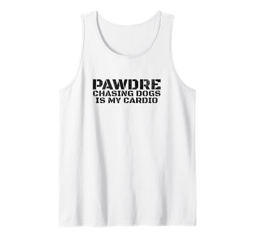 Herren Chasing Dogs Is My Cardio. Vintage Print. Funny Dog Dad Tank Top von PAWDRE