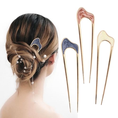 PAYFULLY 3 Stück French Hair Pin, U-förmige Haarnadeln, Neue French Pin, French Twist Hair Pin für Frauen und Mädchen PAYFULLY 3 Stück French Hair Pin, U-förmige Haarnadeln, Neue French Pin, French Twist Hair Pin für Frauen und Mädchen von PAYFULLY