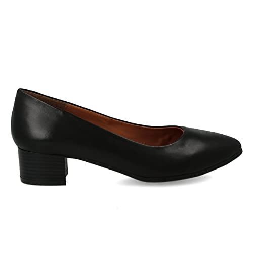 PAYMA - Damen Leder Schuhe Pumps mit Integrierter Gel Einlegesohle. Kleid Schuhe aus Spanien. Absatz 3 cm. Farbe: Schwarz 3cm, Größe: EU 39 von PAYMA