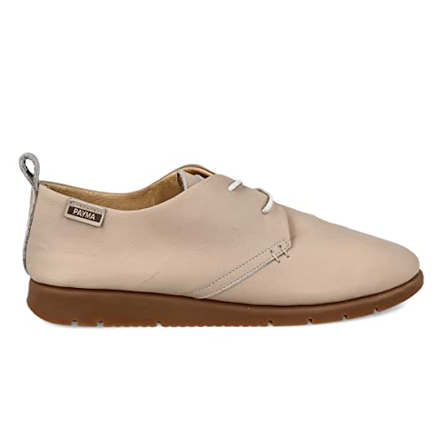 PAYMA - Damen Leder Sneaker. Turnschuhe. Schnürhalbschuhe. Flexible Komfort Leder. Sportschuhe. Farbe: Nude, Größe: EU 41 von PAYMA