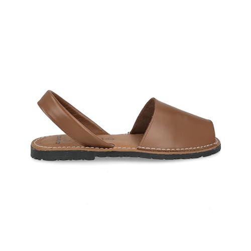 PAYMA - Damen Menorquinas Avarcas für Damen Herren Unisex. Leder Artikel aus Spanien. Sommer Sandalen. Gepolsterte Vorlage. Farbe: Braun, Größe: EU 44 von PAYMA