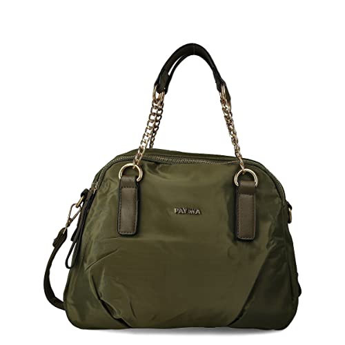 PAYMA - Damen Shopper Tote Tasche. Umhängetasche Wasserabweisend. Innen und Außentaschen mit Reißverschluss. Täglicher Gebrauch, Reisen, Sport. Farbe: Militärgrün von PAYMA