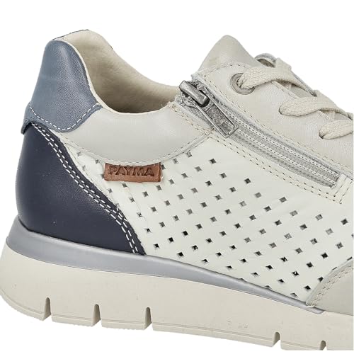 PAYMA - Damen Sneaker aus Leder. Turnschuhe mit Reißverschluss für Freizeitkleidung. Sommerschuhe. Gummisohle. Gepolsterte Einlage. Bequem und flexibel. Farbe: Multi Eisfarbe, Größe: EU 39 von PAYMA