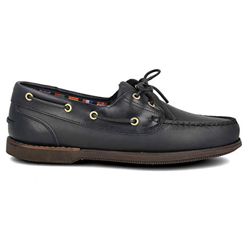 PAYMA - Herren Bootsschuhe Mokassin Casual Sport. Große Größen 46 47 48. Geölt Leder. Gummisohle. Mit oder Ohne Schnürsenkel. Farben: Blau Geöltes. Größe 40 von PAYMA