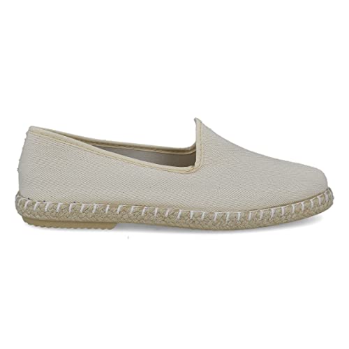 PAYMA - Herren Espadrilles Sommerpantoffeln aus Canvas. Sommerschuhe Segeltuch. Freizeitschuhe. Brasilianer für Herren. Gummi und Jute Schuhboden. Farbe: Beige. Größe EU 45 von PAYMA