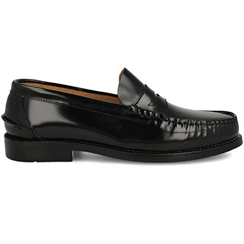 PAYMA - Herren Loafer Mokassin aus Leder Klassischer Herrenschuhe mit Maske und Quasten. Flexibler Gummisohle. Knitterfreies. Farben: Schwartz Maske. Größe EU 40 von PAYMA