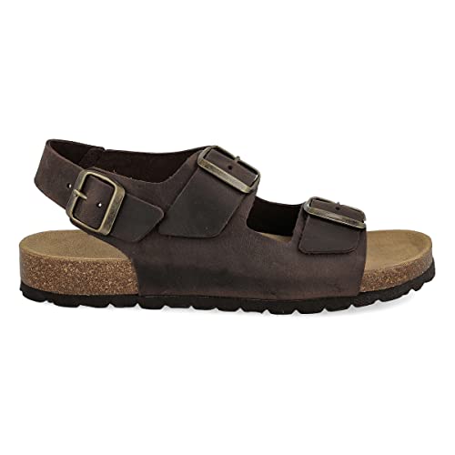 PAYMA – Leder Sandalen Herren Damen Unisex. Zwei Schnallen. Sommersandalen mit Korkfußbett. Anatomische Sohle. BIO. Bequeme Sandalen. Sommerschuhe. Farbe: Braun 2. Größe EU 47 von PAYMA