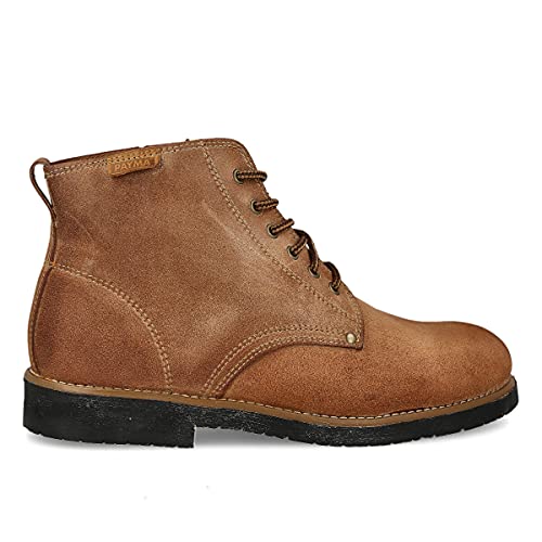 PAYMA - Rustikale Chukka Leder Stiefel für Herren. Safari Boot Schuhe Leder Casual Work, Outdoor und Gartenschuhe. Ungefüttert Kurzschaft. Schnürsenkel. Gummisohle. Farbe: Stiefel Camel, Größe: EU 38 von PAYMA