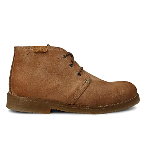 PAYMA - Rustikale Chukka Leder Stiefel für Herren. Safari Boot Schuhe Leder Casual Work, Outdoor und Gartenschuhe. Ungefüttert Kurzschaft. Schnürsenkel. Gummisohle. Farbe: Stiefel Safari, Größe: EU 46 von PAYMA