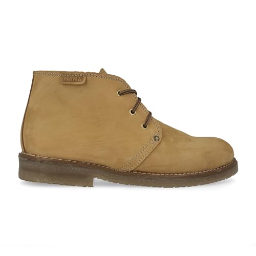 PAYMA - Rustikale Safari Leder und Nobuk Stiefel für Herren. Chukka Boot Schuhe Casual, Outdoor und Gartenschuhe. Schnürsenkel. Gummisohle. Farbe: Stiefel Nobuk, Größe: EU 44 von PAYMA