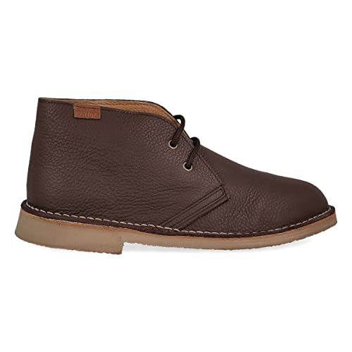 PAYMA - Safari Desert Boot aus GlattLeder für Damen und Herren. Schuhe aus Spanien. Chukka Stiefeletten Schuhe Stiefel Sport und Kleid. Gummisohle. Farbe: Braun Glatt, Größe: EU 37 von PAYMA