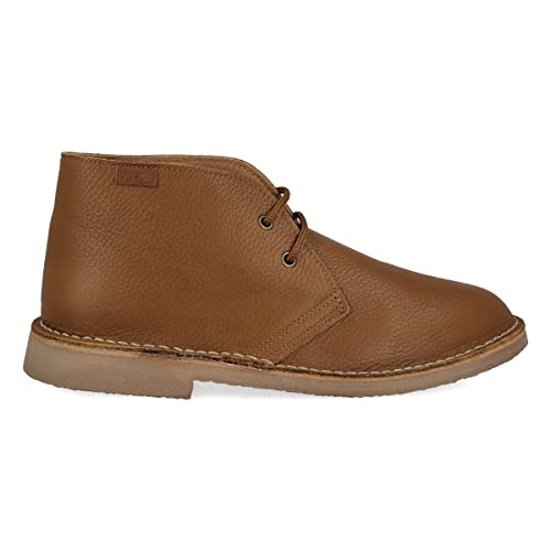 PAYMA - Safari Desert Boot aus GlattLeder für Damen und Herren. Schuhe aus Spanien. Chukka Stiefeletten Schuhe Stiefel Sport und Kleid. Gummisohle. Farbe: Camel Glatt, Größe: EU 36 von PAYMA