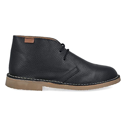 PAYMA - Safari Desert Boot aus GlattLeder für Damen und Herren. Schuhe aus Spanien. Chukka Stiefeletten Schuhe Stiefel Sport und Kleid. Gummisohle. Farbe: Navy Blau Glatt, Größe: EU 36 von PAYMA