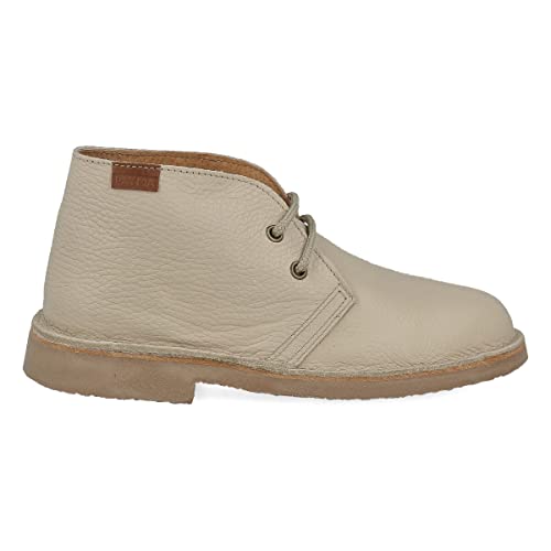 PAYMA - Safari Desert Boot aus GlattLeder für Damen und Herren. Schuhe aus Spanien. Chukka Stiefeletten Schuhe Stiefel Sport und Kleid. Gummisohle. Farbe: Off-White Glatt, Größe: EU 36 von PAYMA