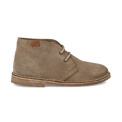 PAYMA - Safari Desert Boot aus WildLeder für Damen und Herren. Schuhe aus Spanien. Chukka Stiefeletten Schuhe Stiefel Sport und Kleid. Schnürverschluss. Gummisohle. Farbe: Taupe, Größe: EU 38 von PAYMA