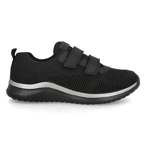 PAYMA - Sport Turnschuhe Laufschuhe Sneaker für Damen. Memory Foam. Mesh Tennis Running Gym Casual Freizeit Wandern. Schnürsenkel, Klettverschluss. Farbe: Schwarz Klettverschluss. Größe: EU 36 von PAYMA