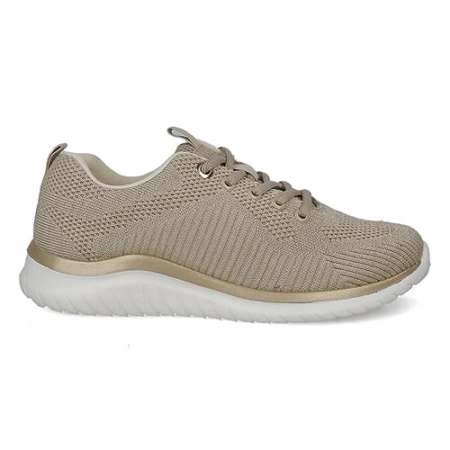 PAYMA - Sport Turnschuhe Laufschuhe Sneaker für Damen. Memory Foam. Mesh Tennis Running Gym Casual Freizeit Wandern. Schnürsenkel. Farbe: Beige Schnürsenkel. Größe: EU 39 von PAYMA