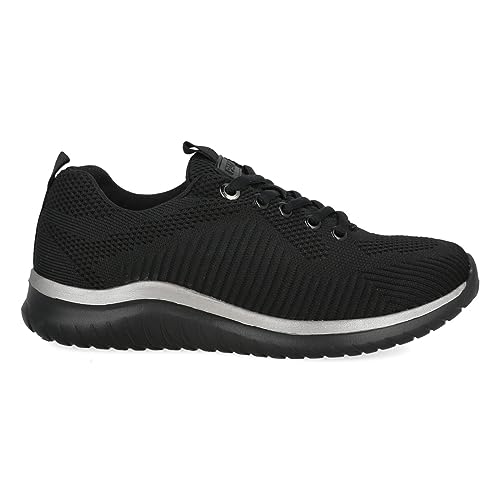 PAYMA - Sport Turnschuhe Laufschuhe Sneaker für Damen. Memory Foam. Mesh Tennis Running Gym Casual Freizeit Wandern. Schnürsenkel. Farbe: Schwarz Schnürsenkel. Größe: EU 38 von PAYMA