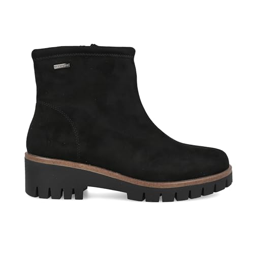 PAYMA - Wasserdichte Winter Stiefel für Damen. Wasserabweisende Stiefeletten. Gepolsterte Einlegesohle. Gummisohle. Samt-Finish. Farbe: Schwarz, Größe: EU 39 von PAYMA