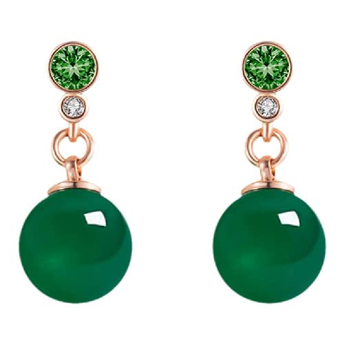 Damen-Ohrringe, natürlich, grüne Jade, kreativer Modeschmuck, Stein von PAYNAN