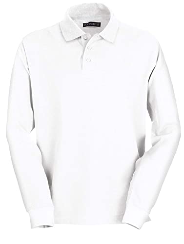 Herren Langarm Polohemd Baumwoll Piquet White 3XL von PAYPER