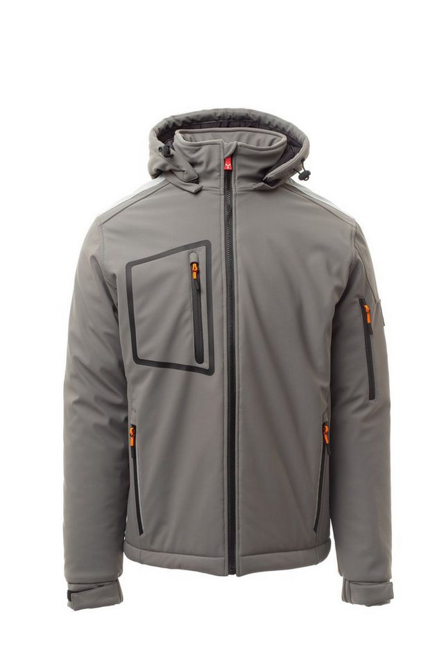 PAYPER Softshelljacke PAYPER Herren Softshell Jacke mit Kapuze STREAM PAD abnehmbarer Kapuze von PAYPER