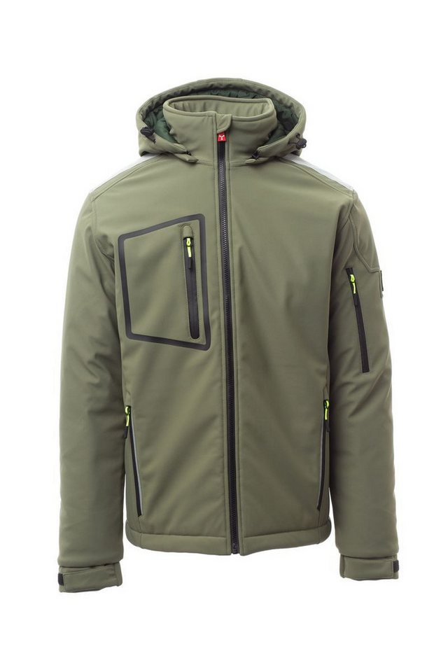 PAYPER Softshelljacke PAYPER Herren Softshell Jacke mit Kapuze STREAM PAD abnehmbarer Kapuze von PAYPER