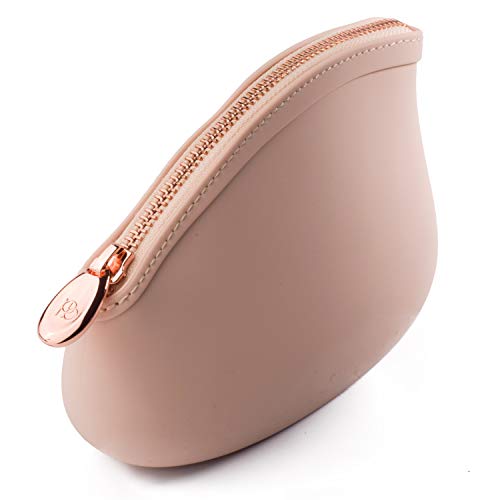 Pudinbag kleine Make-up-Tasche, Premium-Silikon-Geldbörse, vegan, hygienisch, umweltfreundlich, wasser- und hitzebeständig, Beige, 1 Count (Pack of 1), Basic von PB PUDINBAG