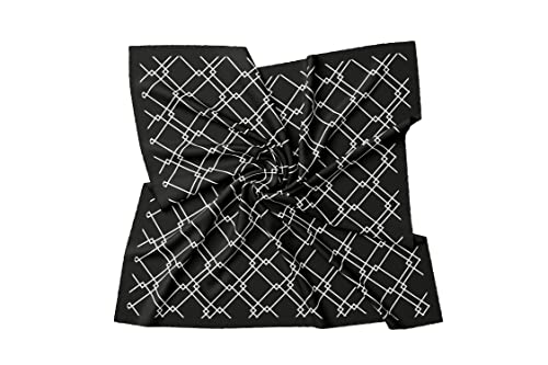 PB Pietro Baldini Halstuch Damen modernes Design Seidenähnlich Bandana in Twill - 60 x 60 cm - Schwarz Weiß von PB Pietro Baldini