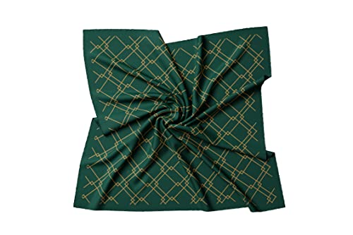 PB Pietro Baldini Halstuch Damen modernes Design Seidenähnlich Bandana in Twill - 60 x 60 cm - Grün Gold von PB Pietro Baldini