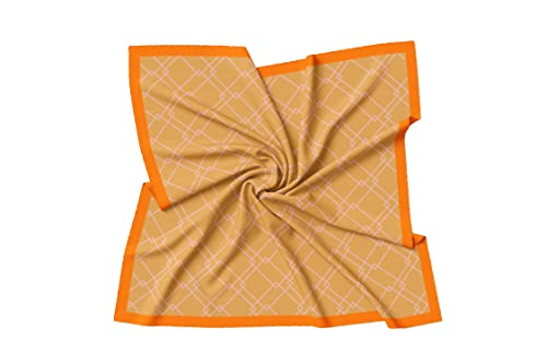 PB Pietro Baldini Halstuch Damen modernes Design Seidenähnlich Bandana in Twill - 60 x 60 cm - Orange Lachs von PB Pietro Baldini