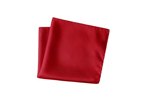 PB Pietro Baldini Herren Einstecktuch mit Karo Design Herren Einstecktuch uni kariert Einstecktücher in Größe 30 x 30-100% Mikrofaser - rot von PB Pietro Baldini