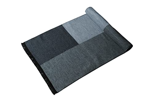 PB Pietro Baldini Winterschals für Damen und Herren - Bicolor Wendeschal für Herbst und Winter - Schal aus 100% Seide - 30 x 180 cm - Grau Schwarz von PB Pietro Baldini