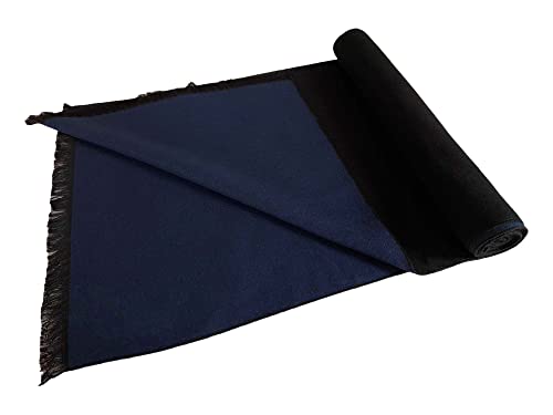 PB Pietro Baldini Seidenschal für Damen und Herren - Bicolor Winterschal für Herbst und Winter - Schal aus 100% Seide - 30 x 180 cm - Schwarz blau von PB Pietro Baldini