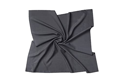 PB Pietro Baldini Seidentuch Bandana für Damen - Edel und chic als Halstuch verwendbar - 55 x 55 cm - Anthrazit von PB Pietro Baldini