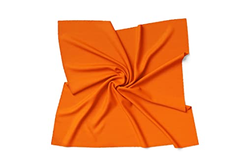 PB Pietro Baldini Seidentuch Bandana für Damen - Edel und chic als Halstuch verwendbar - 55 x 55 cm - orange von PB Pietro Baldini