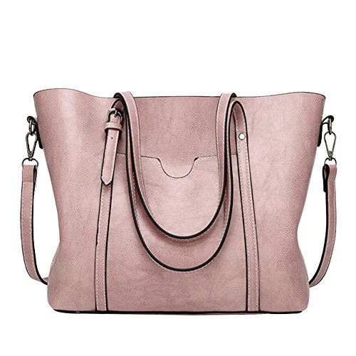 PB-SOAR Damen Elegant Shopper Schultertasche Umhängetasche Ledertasche Handtasche Henkeltasche 30x26x12cm (B x H x T) (Rosa) von PB-SOAR