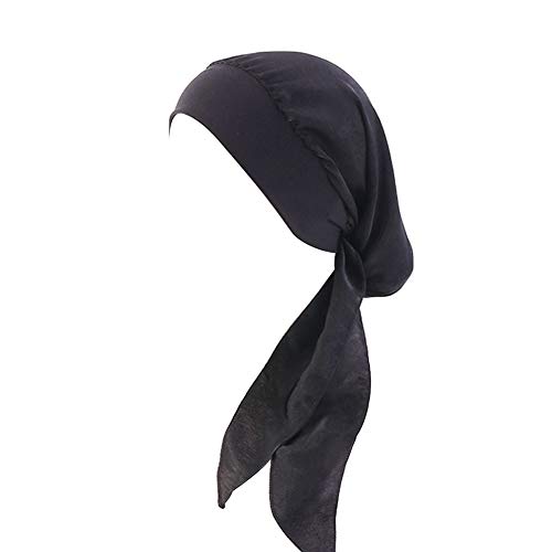 PB-SOAR Damen Kopftuch Kopfbedeckung Turban Bandana Schal Tuch Mütze für Haarverlust Chemo Krebs (Schwarz) von PB-SOAR