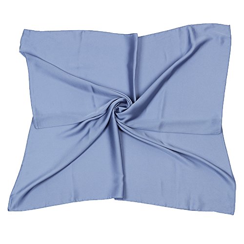 PB-SOAR Damen Mädchen Einfarbiger Schal Halstuch Bandana Kopftuch, quadratisch Halstuch 70 x 70cm, 12 Farben auswählbar (Blau) von PB-SOAR